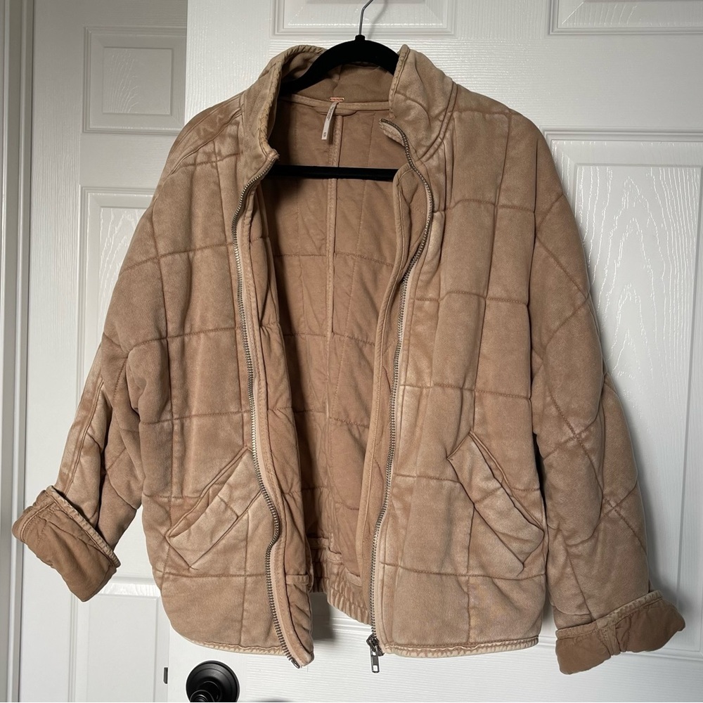 Free People Dolman Quilted Jacket Champagne Diamonds XS